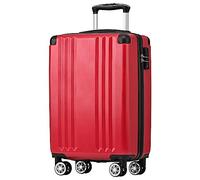 Merax Valise Rigide à roulettes avec Serrure en Pouces TSA avec 4 roulettes et poignée télescopique en ABS Rouge M 56,5 x 37,5 x 22,5 cm, Rouge, m, Mallette Rigide