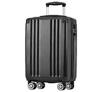 Merax Valise Rigide à roulettes avec Serrure en Pouces TSA avec 4 roulettes et poignée télescopique en ABS Noir Taille M 56,5 x 37,5 x 22,5 cm, Noir, m, Mallette Rigide