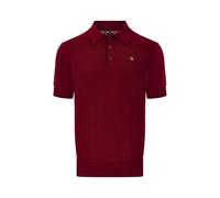 Merc of London Archie Mens Knitted Polo Shirt in Burgundy, Small