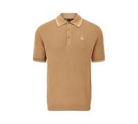 Merc of London Edmund Waffle Mens Knitted Polo Shirt in Tan, Large