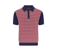 Merc of London Gascoigne Mens Knitted Polo Shirt in Blue, Large