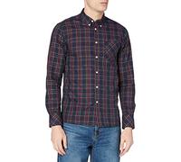 Merc of London Neddy - Chemise habillée - Coupe Droite - Col boutonné - Manches Longues - Homme - Bleu (Navy) - X-Large (Taille Fabricant: XL)