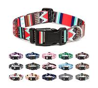 Mercano Collier pour Chien, Collier Classique en Nylon Réglable, Fleur, Océan, Forêt, Tribal Design, Tournesol, Flora, Léopard, pour Petits, Moyens et Grands Chiens (M, Tribal Rouge)