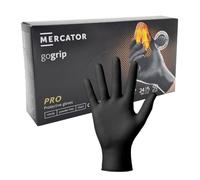 Mercator Gants de protection Gogrip jetables en nitrile sans poudre, lot de 50 pièces - Taille L - BLACK
