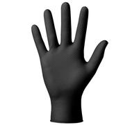 MERCATOR Gants de protection Gogrip jetables en nitrile sans poudre, lot de 50 pièces - Taille M - BLACK