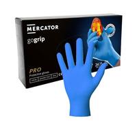 MERCATOR Gants de protection Gogrip jetables en nitrile sans poudre, lot de 50 pièces - Taille M - BLEU