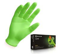 MERCATOR GoGrip Gants nitrile Vert Taille L - 500 pièces Gants de protection jetables non poudrés sans latex extra fort Texture diamant