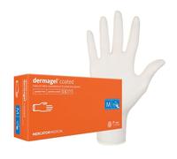 MERCATOR MEDICAL Gants en latex DERMAGEL COATED, taille : S - 100 pièces, Gants jetables, non poudrés, Gants de protection, transparents, non poudrés