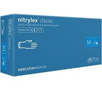 MERCATOR MEDICAL Gants nitrile bleus NITRYLEX CLASSIC, taille : M - 1000 pieces, Gants jetables, non poudrés, texturés au bout des doigts, sans latex, Gants nitrile