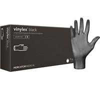 MERCATOR MEDICAL Gants vinyle VINYLEX BLACK, taille : XL - 100 pieces, gants jetables, droits non poudrés Gants de protection, gants jetables noirs, sans latex