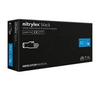 Gants nitrile noirs NITRYLEX BLACK, taille : L - 100 pieces, gants jetables, gants de protection, non poudrés, couleur noire opaque, texturés sur le bout des doigts, sans latex