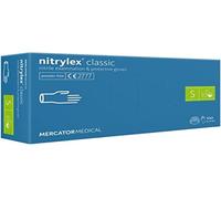 MERCATOR - Nitrylex classic, gants en nitrile bleu à usage unique et sans poudre, taille S, boîte de 100, 21806