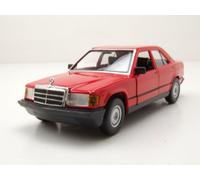 Bburago Mercedes 190E (1987) : Voiture Miniature à l'échelle 1:24, Portes Mobiles, Rouge (18-21103R)