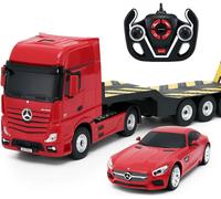 Mercedes Actros 1:26 + voiture 1:24 - chargeur USB - R/C