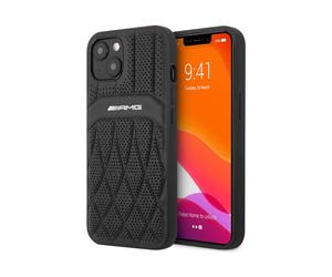 Mercedes-AMG Housse AMHCP13MOSDBK Cuir Lignes courbes Noir - iPhone 13
