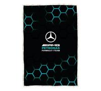 Mercedes AMG Petronas Couverture Polaire Officielle | Jet Ultra Doux et Chaud avec Envers Sherpa | Design Jets | Parfait pour Maison, Chambre, soirées Pyjama et Camping | 120 x 150 cm