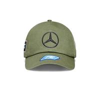 Mercedes AMG Petronas F1 - Produit officiel de Formule 1 - Grand Prix d'Austin USA - Casquette de baseball George Russell 63 Vintage Find Badge - Vert olive