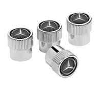Mercedes-Benz Bouchon de valve décoratif, plaqué chrome, lot de 4, transparent, en plastique