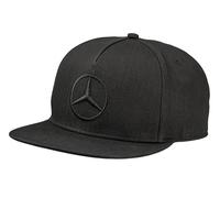 Mercedes-Benz Casquette à visière Plate Unisexe en Coton Bio avec étoile Mercedes et Fermeture Snapback Noir Taille réglable