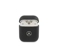 Mercedes Benz Coque pour Airpods 1 et 2 en Cuir Anti-Choc Noir