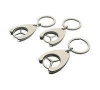 Mercedes Benz Original Lot de 3 porte-clés avec pièce de monnaie pour chariot