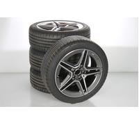 Mercedes-Benz Pack de roues complètes d'été en alliage 18 pouces avec pneus Bridgestone pour Classe B 247, CLA 118 et d'autres, Mercedes-AMG d'origine A1774011500 VA-ZA