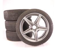Mercedes-Benz Pack de roues complètes d'hiver en alliage 18 pouces avec pneus Continental pour Classe C 205, Mercedes-AMG d'origine A2054011100 VE-ZB