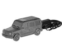 Mercedes-Benz Porte-clés anthracite/noir, acier inoxydable/zinc moulé sous pression, revêtement PVD, avec mousqueton vissable et 3 mini anneaux fendus