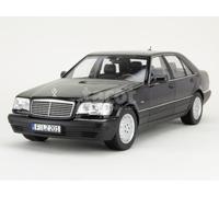 Norev – Voiture miniature – Mercedes S600 (W140) 1997 – Échelle 1/18 – Noir Obsidien Métallique