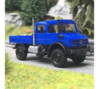 Mercedes-Benz Unimog U 5023 / double cabine, Bleu - Busch 51082 - HO 1/87