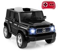 Mercedes-Benz Voiture Électrique Enfant - Costway, 4 Roues Motrices, Télécommande, Lumières Led, Musique Et Klaxon, 3-8 Ans, Noir