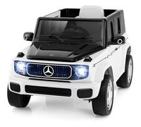 CostwayVoiture Electrique 12V pour Enfants Sous Licence Mercedes-Benz EQG 4 Roues Motrices Télécommande Batterie Amovible Blanc