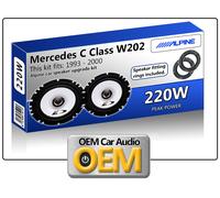 Mercedes W202 Arrière Étagère Haut Parleurs Alpine 17cm 6.5 " Auto Kit