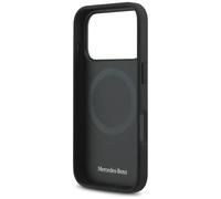 CG Mobile Étui iPhone 17 Pro Mercedes — Cuir lisse compatible MagSafe — Noir