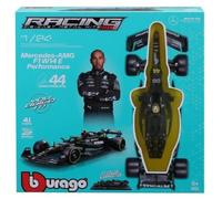 Bburago - Mercedes AMG W14 F1 2023#Hamilton kit à Monter avec Casque et Support - Voiture Miniature métal 1/24 - Modèle Officiel Formule 1 Saison 2023 - Edition Collector Mercedes