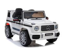 Mercedes G63 Voiture Électrique Enfants Eva Roues Cuir LED Télécommande Blanc