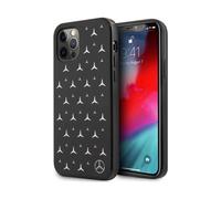 Mercedes iPhone 12 / 12 Pro Housse, Noir - Motif étoiles argentées Hardcase MEHCP12MESPBK