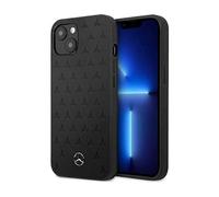 Mercedes iPhone 13 Mini Housse, Noir - Motif étoiles en cuir Hardcase MEHCP13SPSQBK