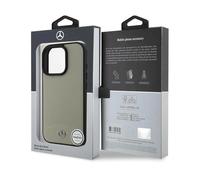 Mercedes MB Textured and Plain Leather Case with MagSafe for iPhone 16 Pro Max 6.9"" Beige