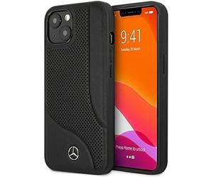 Mercedes MEHCP13SCDOBK Étui de Protection en Cuir perforé pour iPhone 13 Mini 5,4" Noir