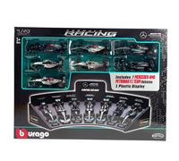Mercedes Racing Set 7 Modèles Auto AMG 2016-2024 Bburago Échelle 1/43 Et Bustes