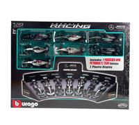 Mercedes Racing Set 7 Modèles Auto AMG 2016-2024 Bburago Échelle 1/43 Et Bustes