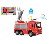 Mercedes voiture pompiers plastique 65cm réservoir d'eau 1,5l en boîte 71x40x28cm