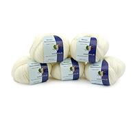 Mercerisé - idéal pour les travaux au crochet, fabriqué en Italie, mélange d'élégance et de qualité - Fil 100% pure laine Made in Italy pelote de laine pour crochet Crème 2