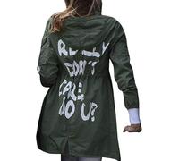 MERCH ATTIRE Melania Trump Veste verte Lady of the United State I Really Don't Care Do U pour femme, Coton - Don't Care Coat, M