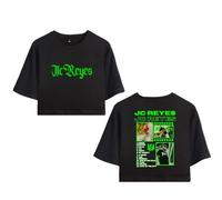 Merch JC Reyes Be Born Again Album Crop Top T-shirt Femme Fille Manches Courtes, Noir , XXL