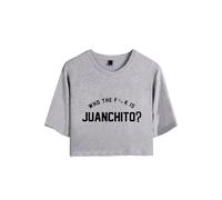 Merch Leiva Who The Fk is Juanchito Crop Top Unisexe Classique, gris, M
