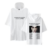 Merch Sweat à capuche Damiano David Funny Little Fears World Tour 2025 Col rond Unisexe Manches courtes, blanc, M