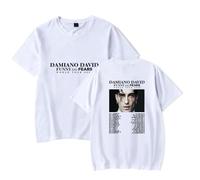 Merch T-Shirt Damiano David Funny Little Fears World Tour 2025 Manches Courtes Unisexe, blanc, XXL
