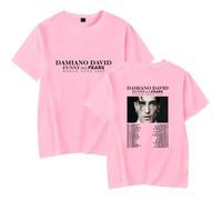 Merch T-Shirt Damiano David Funny Little Fears World Tour 2025 Manches Courtes Unisexe, rose, L